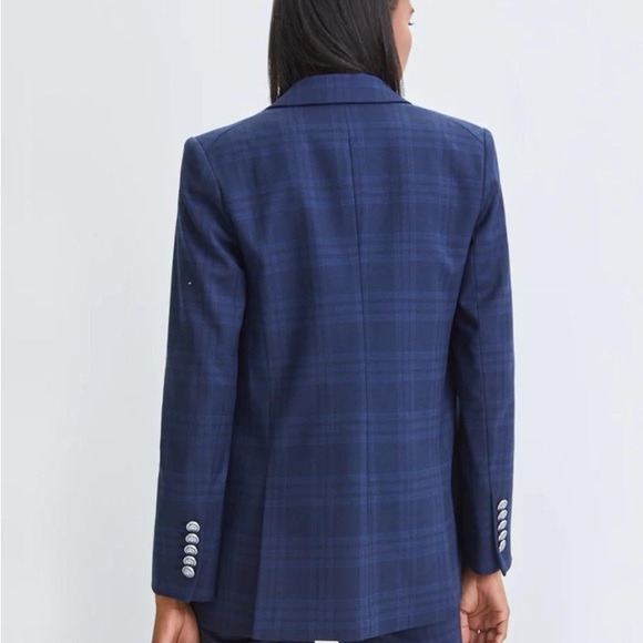 ORIA Dickey Jacket Blazer VERONICA BEARD Blue/Navy Double-Breasted Button Size 4 - Picture 2 of 16